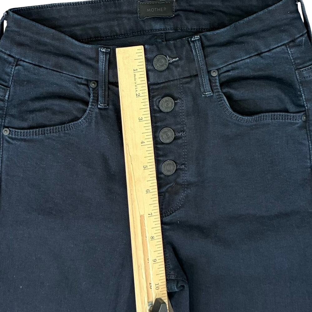 Mother Pixie Ankle Fray Holding Hands Dark Wash Button Fly Skinny Jeans size 24 - Picture 4 of 14
